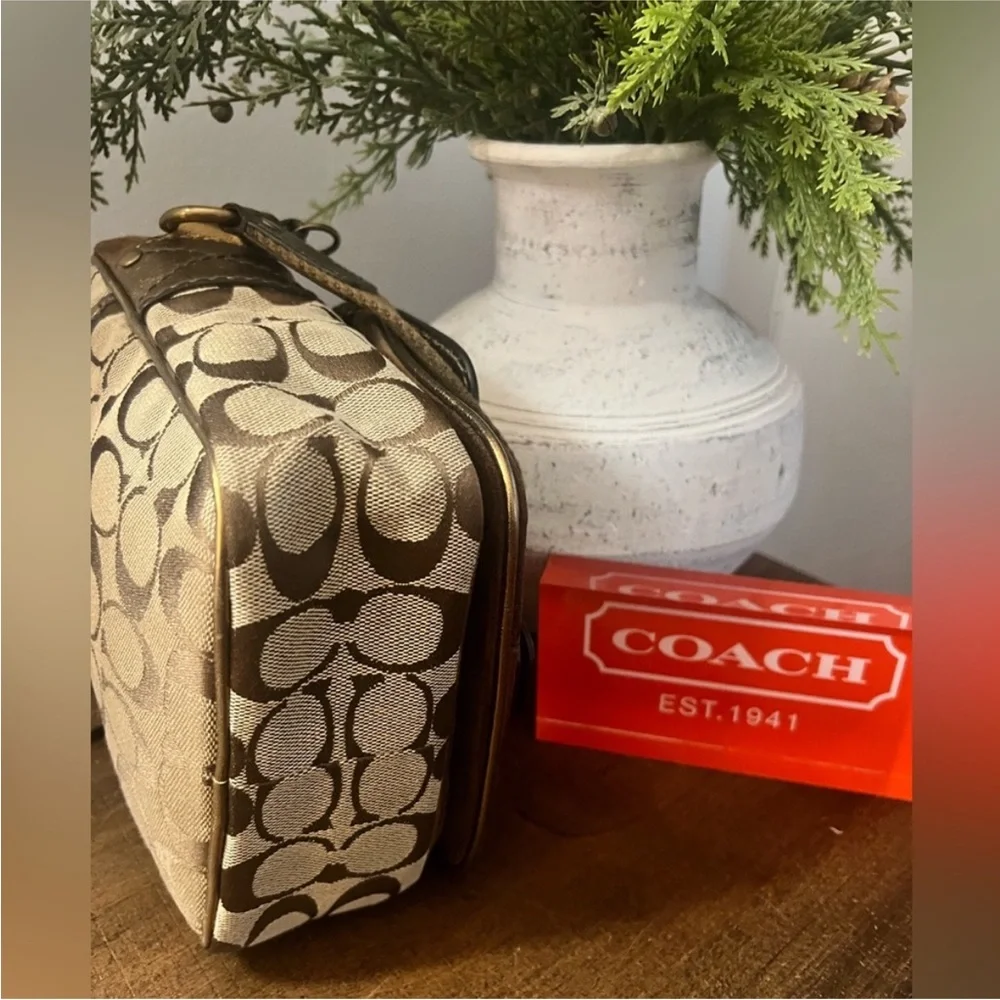 Coach Gold Monogram Metallic Trim Signature Crossbody and Small Wallet Set - Picture 8 of 17